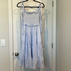 Vici collection blue and white stripped dress